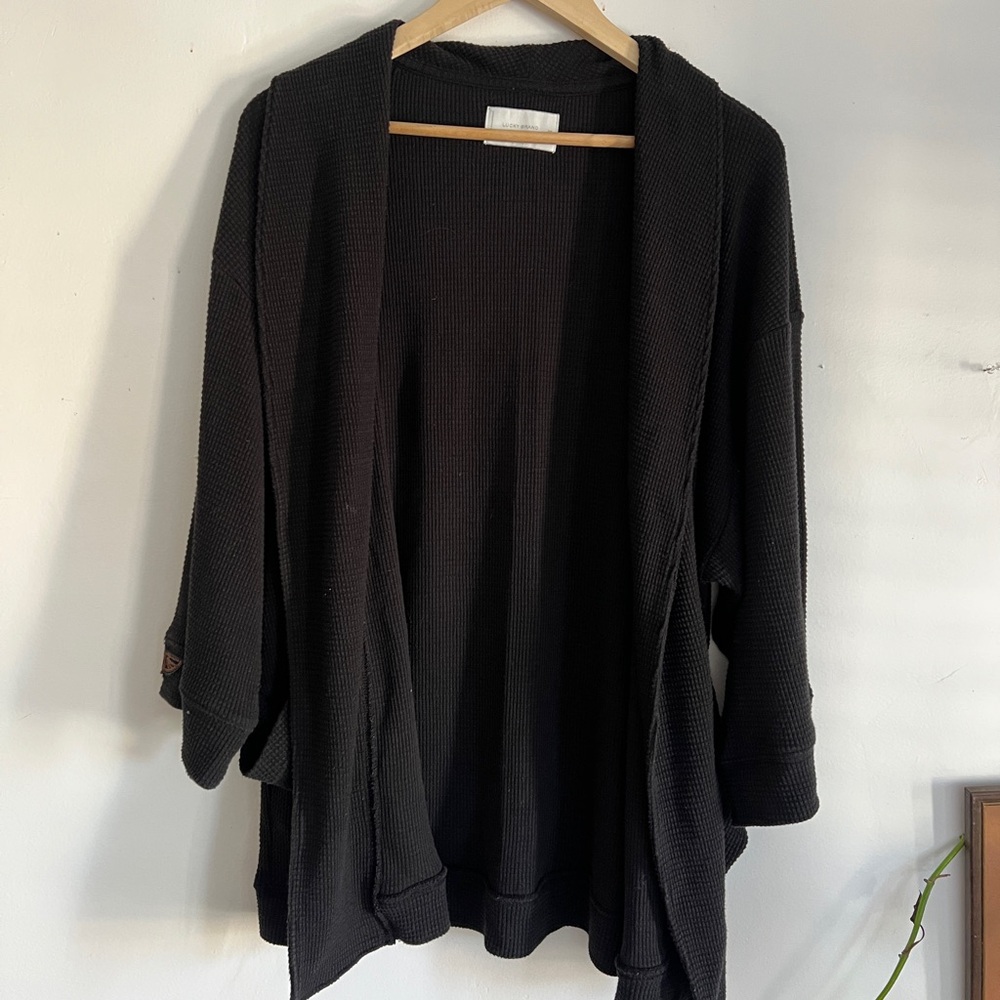 Lucky Brand Black Open-Front Cardigan